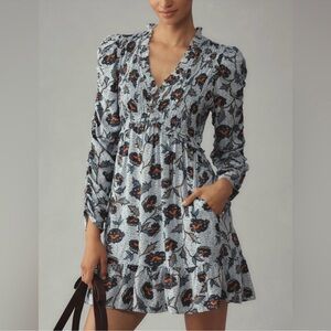 Long Sleeve Ruffle Mini Anthropologie medium, petite